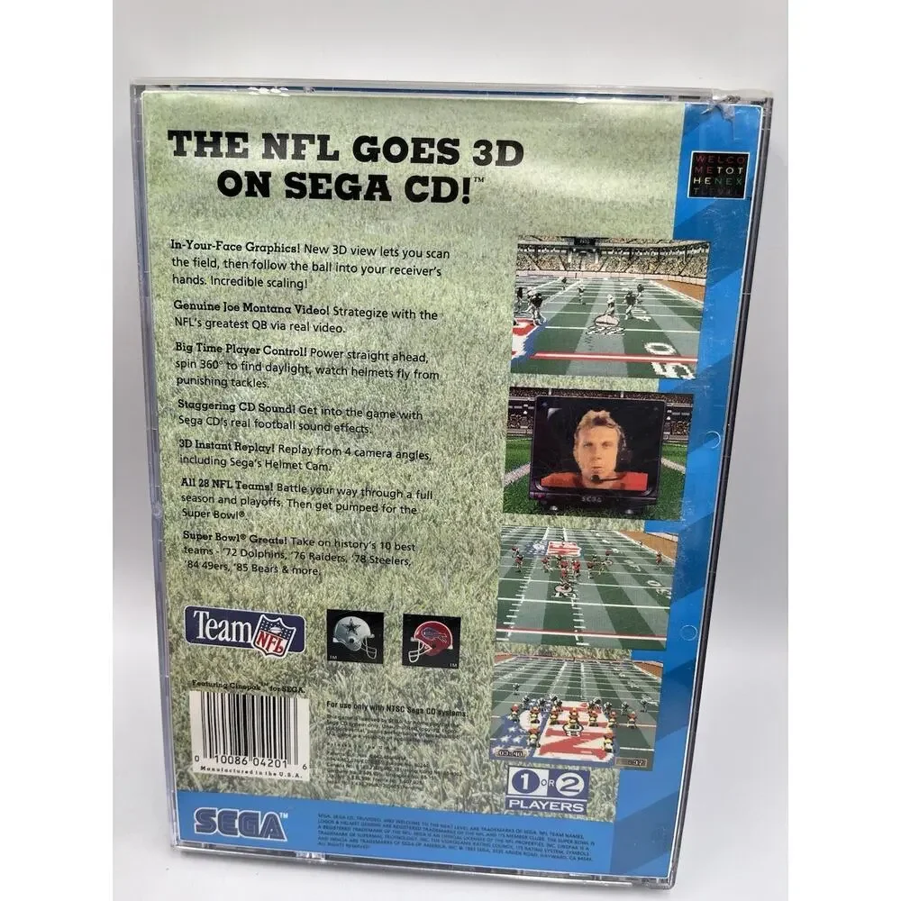 JOE MONTANA'S FOOTBALL (Sega CD) Kansas City Chiefs NFL game Complete